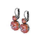 Mariana Double Round and Cushion Cut Leverback Earrings in Sun Kissed Sunset