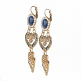 Mariana Oval and Heart Leverback Earrings in Blue Morpho