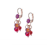 Mariana Petite Flower Dangle Leverback Earrings in Hibiscus