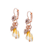 Mariana Petite Flower Dangle Leverback Earrings in Chai