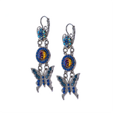 Mariana Heart and Butterfly Swing Leverback Earrings in Sleepytime