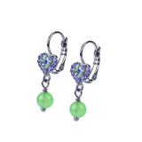 Mariana Petite Heart Dangle Leverback Earrings in Matcha