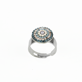 Mariana Large Pave Ring in Blue Morpho