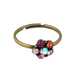 Michal Negrin Pin It Flower Crystal Adjustable Ring
