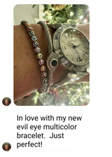 Evil Eye Bangle Bracelet With Sapphire and Diamonds