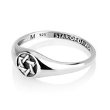 Star Of David Ring with Oxidized Silver