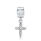 Sterling Silver Cross Zircon Pendant Charm