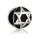 925 Silver Oxidized Round Charm in a form of Star of David