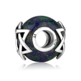 Star of David Bead Charm with Eilat Azurite Stone