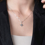 Bethlehem Star Silver Polished Pendant with Zirconia Stone