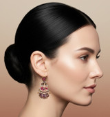 Ayala Bar Plum Wine Golden Filigree Earrings