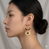 Midnight Lava Obsidian Hoop Earrings