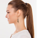 Ayala Bar Prism Teal Finial Hoop Earrings