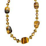 Michal Golan Tiger's Eye Abalone Chunky Beaded Necklace