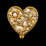 Michal Golan Luster & Light Pearl Heart Brooch