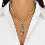 Michal Golan Moss Garden Riverstone Long Oval Necklace