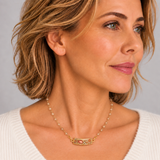 Michal Golan Peach Tree Pearl Bar Necklace