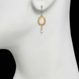 Michal Golan Byzantine White Crystal Oval Earrings