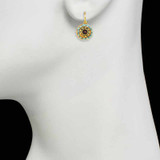 Michal Golan Byzantine Blue & Garnet Circle Earrings