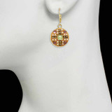 Michal Golan Byzantine Green Aventurine Circle Earrings