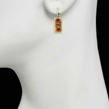 Michal Golan Byzantine Garnet Bar Earrings