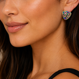 Michal Golan Teal Diamond Earrings