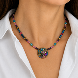 Michal Golan Teal Small Circle Necklace