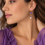 Michal Golan Violet Amethyst Oval Drop Earrings