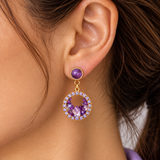 Michal Golan Violet Amethyst Post Hoop Earrings
