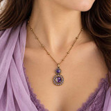 Michal Golan Violet Amethyst Double Circle Necklace
