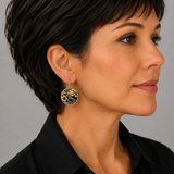 Michal Golan Midnight Garden Small Circle Lever Back Earrings