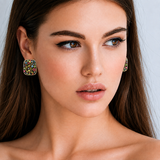 Michal Golan Midnight Garden Rounded Rectangle Earrings