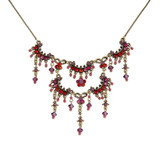 Michal Negrin Classic Dangle Circle Crystal Necklace - Multi Color