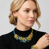 Anat Collection Natural Eclectic Swarovski Crystals Necklace
