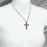 Michal Golan Confetti Cross Long Chain Necklace