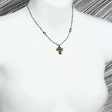 Michal Golan Beige Cross Necklace