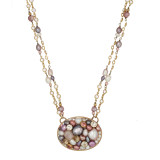 Pink Michal Golan Jewelry Large Oval Necklace