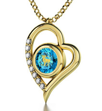 Inspirational Jewelry Gold Heart Aries Necklace