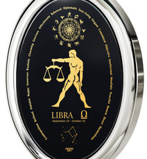 Black Silver Oval Libra necklace from Inspirational Jewelry