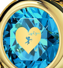 Nano Jewelry Teal Cupid's Got You Gold Heart Necklace