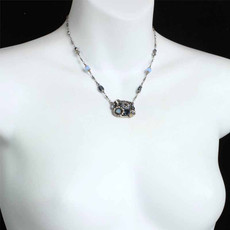 Michal Golan Blue Frost Be there or be Square Necklace