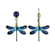 Anne Koplik Rosella Majestic Blue Dragonfly Earrings