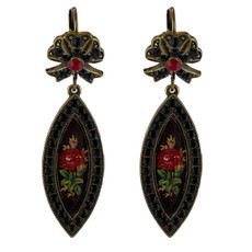 Michal Negrin Crystal Embellished Bow Black Earrings