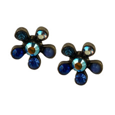 Michal Negrin Hanna Stud Dark Blue Crystals Earrings