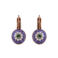 Mariana Petite Pave French Wire Earrings in Mint Chip - Rose Gold