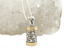 Silver Priestly Blessing Kabbalah Pendant With Gold