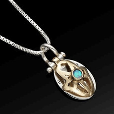 Silver And Gold Evil Eye Pendant