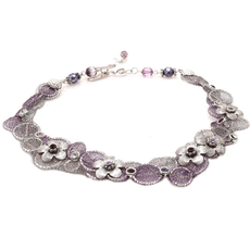 Anat Collection Natural Eclectic Purple Beads Necklace