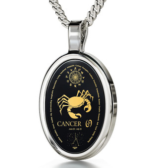 Silver Oval Cancer necklace from Inspirational Jewelry