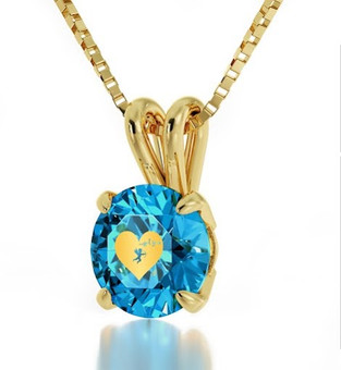 Inspirational Jewelry Cupid's Got You Gold Blue Necklace
